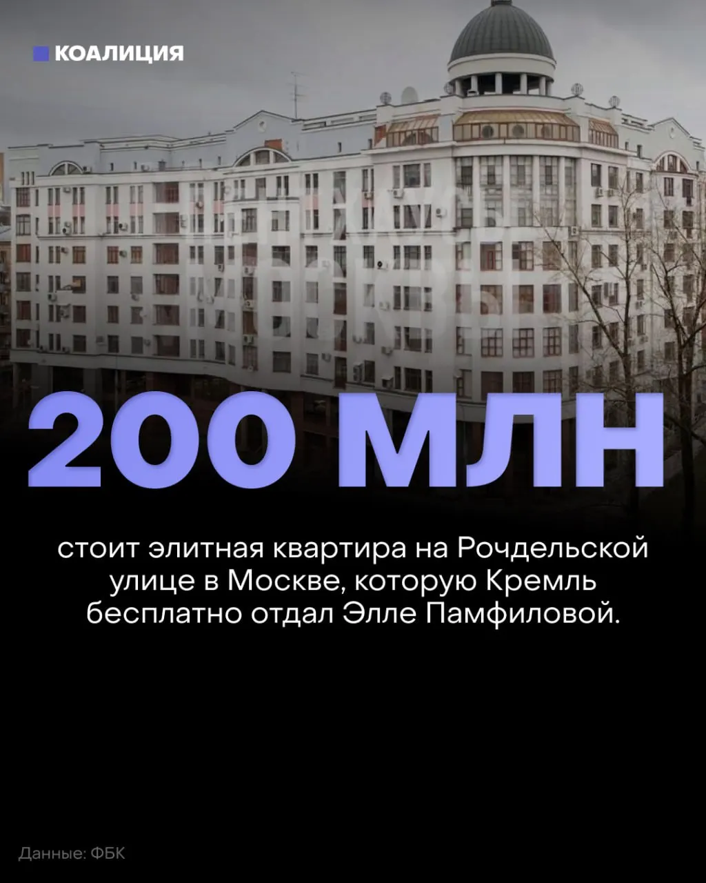 Расследование связывает квартиру стоимостью около 200 миллионов рублей, оформленную на внучку главы ЦИК, с якобы победами Путина и партии власти на выборах.