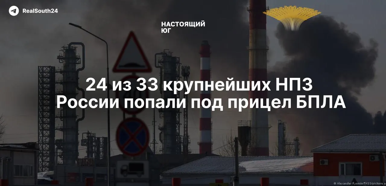 С начала полномасштабной войны по российским нефтеперерабатывающим заводам зафиксировано не менее 158 ударов. Около 25% перерабатывающих мощностей страны выведено из строя; в европейской части почти не осталось крупных заводов, которых не касались атаки.