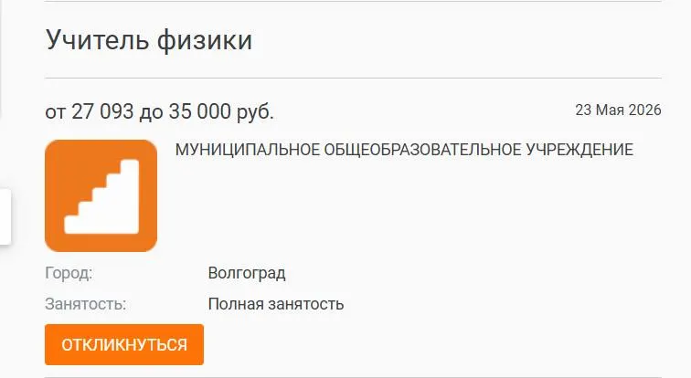Параллель 7–8 классов в школе №93 училась год без штатного учителя физики: предмет вели преподаватели других предметов, а объявленную ставку в 27 000 руб. заполнить не удалось.