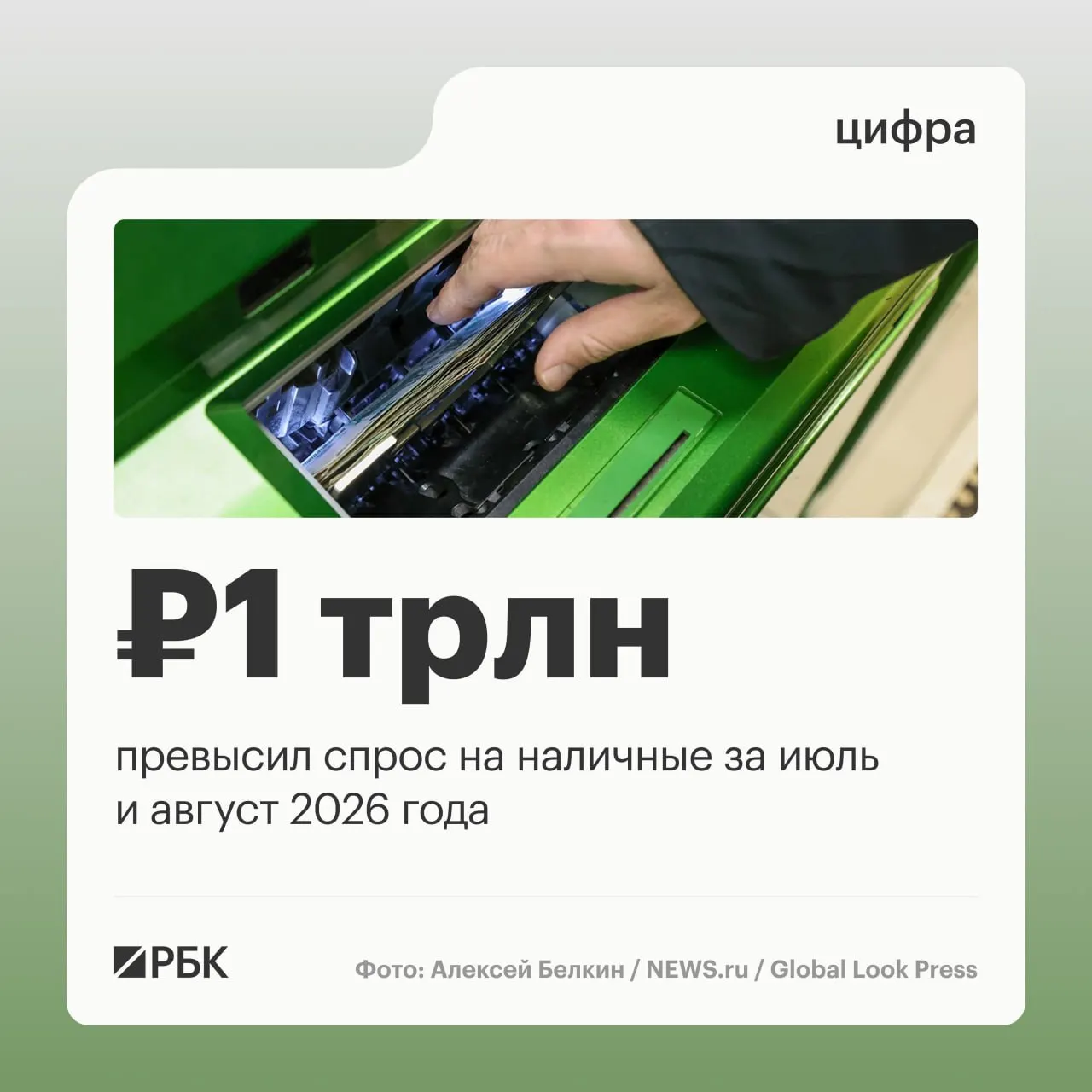 Наличные продолжают расти: с начала года денежная масса прибавила примерно 2,5 трлн рублей; пик спроса зафиксирован в апреле.